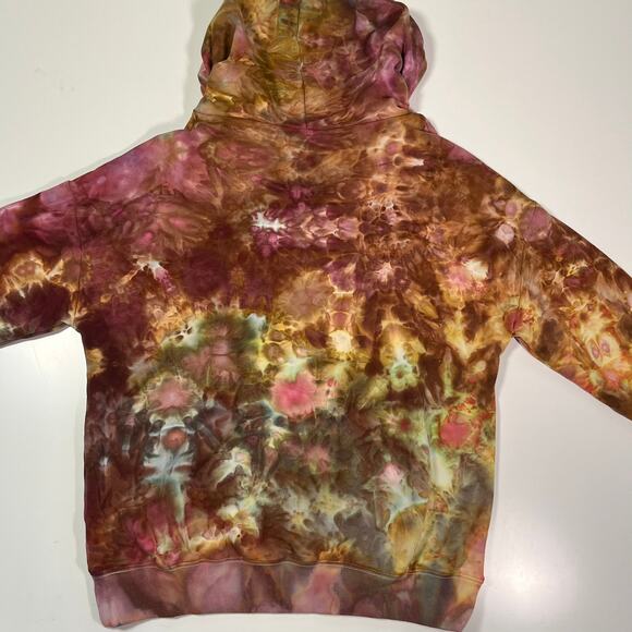 Rainbow Tie Dye Hoodie Women's Large Pink Purple Blue Ice Dyed Sweatshirt Earthy - Picture 7 of 9